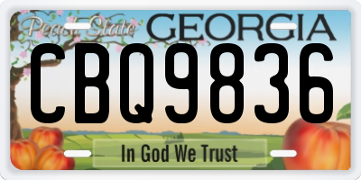GA license plate CBQ9836