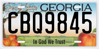 GA license plate CBQ9845