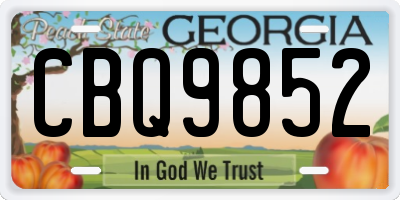 GA license plate CBQ9852