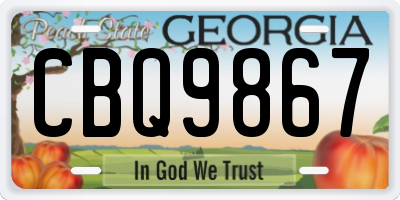GA license plate CBQ9867