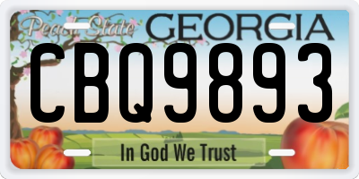GA license plate CBQ9893