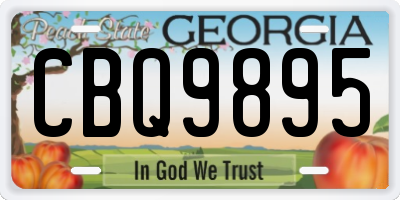 GA license plate CBQ9895