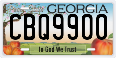 GA license plate CBQ9900