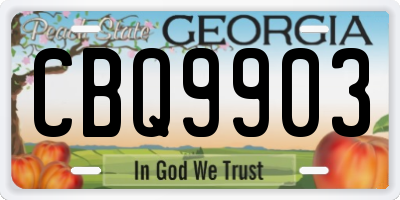 GA license plate CBQ9903