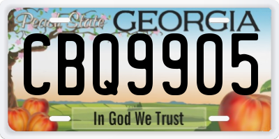 GA license plate CBQ9905