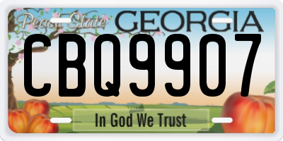 GA license plate CBQ9907