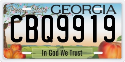 GA license plate CBQ9919
