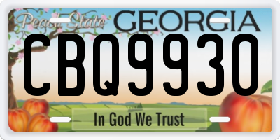 GA license plate CBQ9930