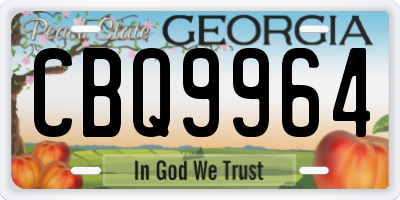 GA license plate CBQ9964