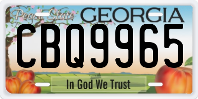 GA license plate CBQ9965