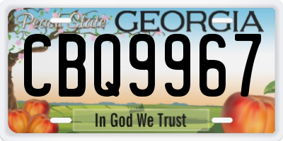 GA license plate CBQ9967