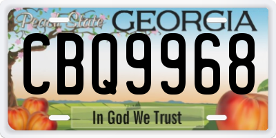 GA license plate CBQ9968