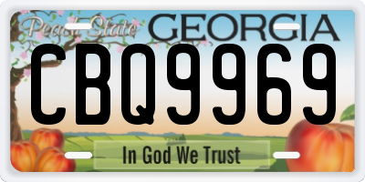 GA license plate CBQ9969