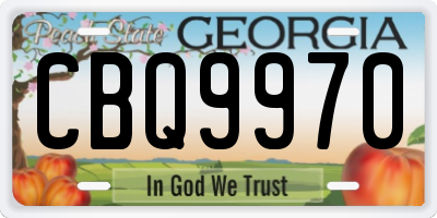 GA license plate CBQ9970