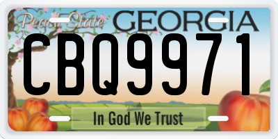 GA license plate CBQ9971