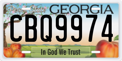 GA license plate CBQ9974