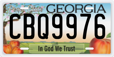 GA license plate CBQ9976