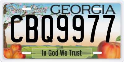 GA license plate CBQ9977
