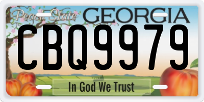GA license plate CBQ9979