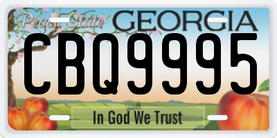 GA license plate CBQ9995