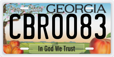 GA license plate CBR0083