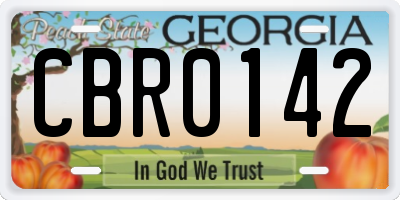 GA license plate CBR0142