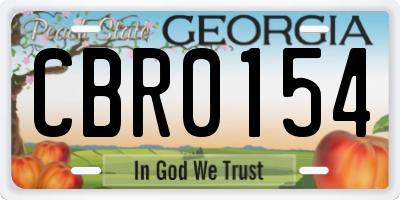 GA license plate CBR0154