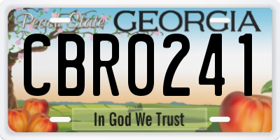 GA license plate CBR0241