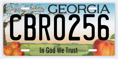 GA license plate CBR0256