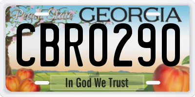 GA license plate CBR0290