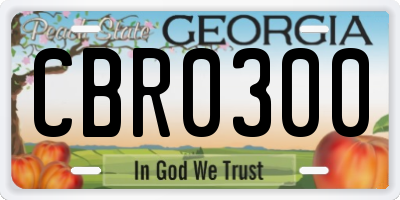 GA license plate CBR0300