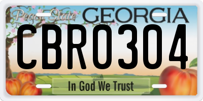 GA license plate CBR0304