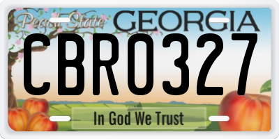 GA license plate CBR0327