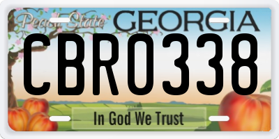GA license plate CBR0338