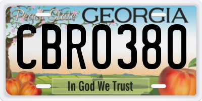 GA license plate CBR0380