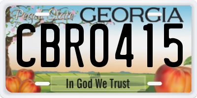GA license plate CBR0415