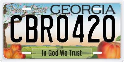 GA license plate CBR0420