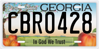 GA license plate CBR0428