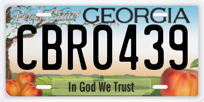 GA license plate CBR0439