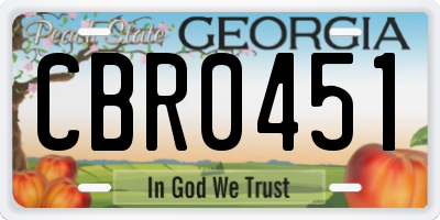 GA license plate CBR0451