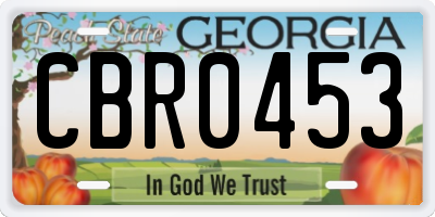 GA license plate CBR0453