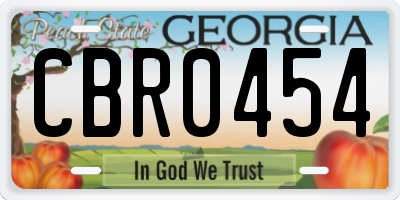 GA license plate CBR0454