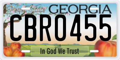 GA license plate CBR0455