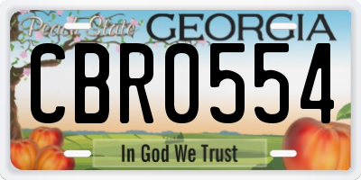 GA license plate CBR0554