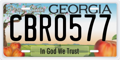 GA license plate CBR0577