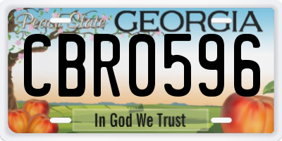 GA license plate CBR0596