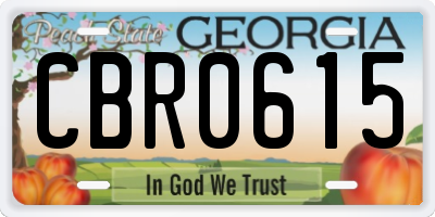 GA license plate CBR0615
