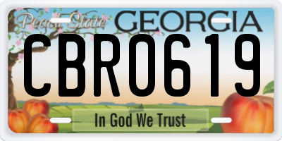 GA license plate CBR0619