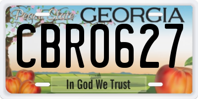 GA license plate CBR0627