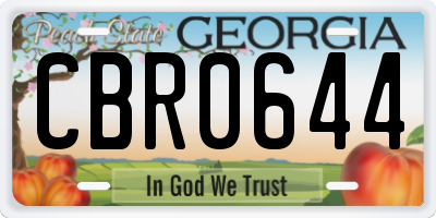 GA license plate CBR0644